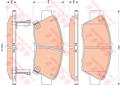Комплект тормозных колодок, дисковый тормоз TRW GDB3493