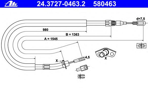 Трос ручника ATE