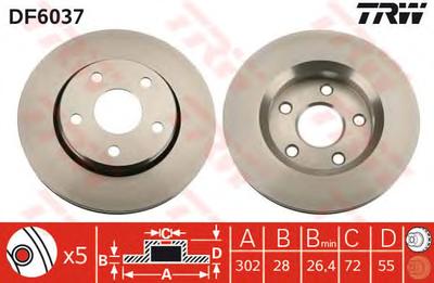 Тормозной диск TRW DF6037