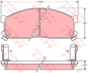 Комплект тормозных колодок, дисковый тормоз TRW GDB737