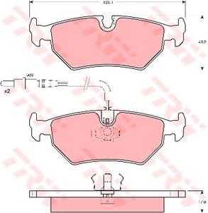 Комплект тормозных колодок, дисковый тормоз TRW GDB1258