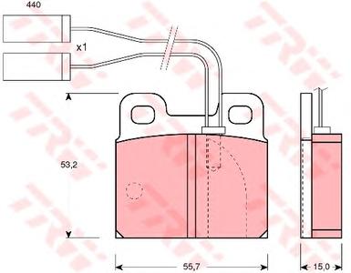 Комплект тормозных колодок, дисковый тормоз TRW GDB363