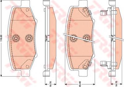 Комплект тормозных колодок, дисковый тормоз TRW GDB4145