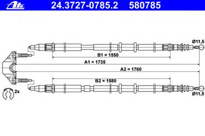 Трос ручника ATE 24.3727-0785.2