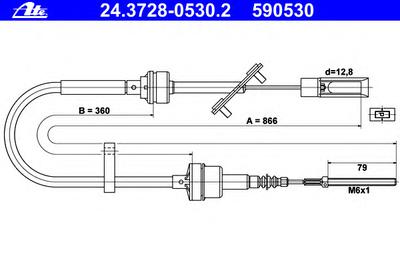 Трос сцепления ATE 24.3728-0530.2