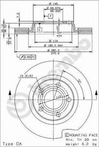Тормозной диск BREMBO 09.7196.11