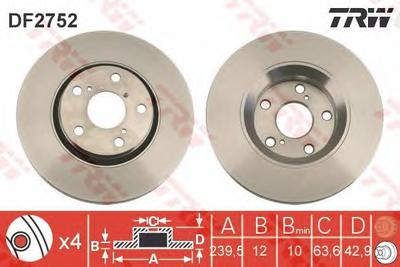 Тормозной диск TRW DF2752