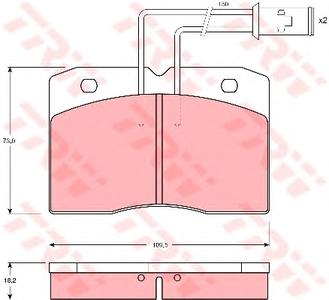 Комплект тормозных колодок, дисковый тормоз TRW GDB1152