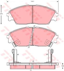 Комплект тормозных колодок, дисковый тормоз TRW GDB763