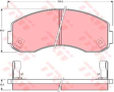 Комплект тормозных колодок, дисковый тормоз TRW GDB3145