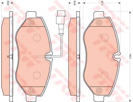 Комплект тормозных колодок, дисковый тормоз TRW