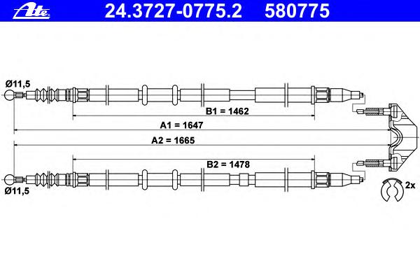Трос ручника ATE
