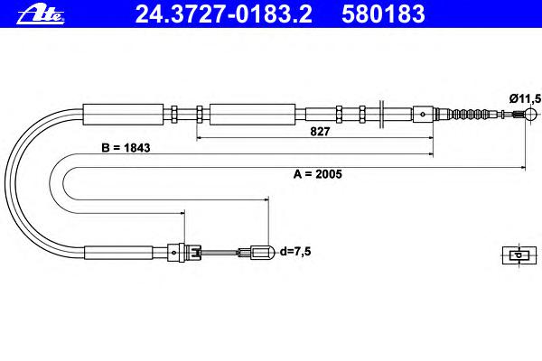 Трос ручника ATE