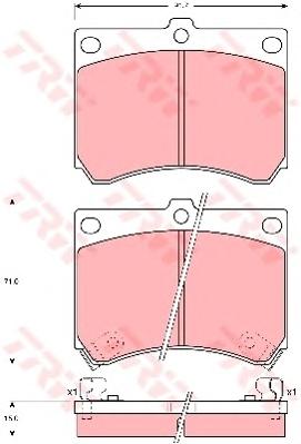 Комплект тормозных колодок, дисковый тормоз TRW