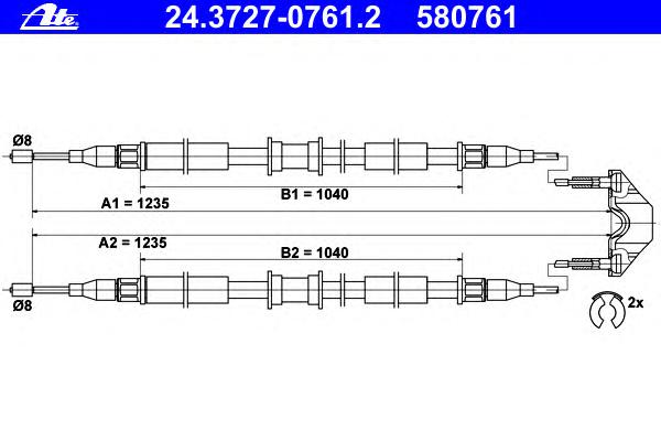 Трос ручника ATE