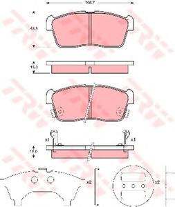 Комплект тормозных колодок, дисковый тормоз TRW GDB3236