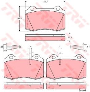Комплект тормозных колодок, дисковый тормоз TRW GDB1392