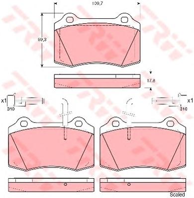 Комплект тормозных колодок, дисковый тормоз TRW