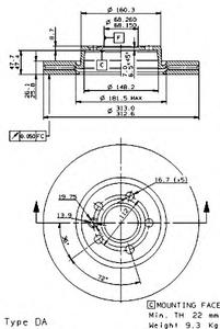 Тормозной диск BREMBO 09.9797.11