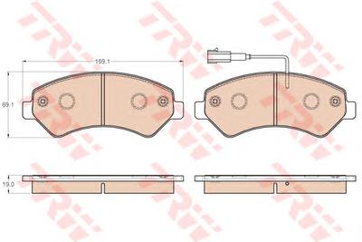 Комплект тормозных колодок, дисковый тормоз TRW GDB1982
