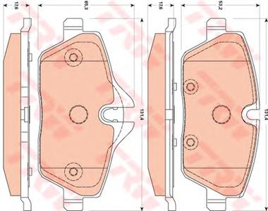 Комплект тормозных колодок, дисковый тормоз TRW GDB1870