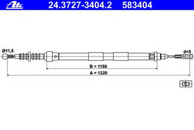 Трос ручника ATE 24.3727-3404.2