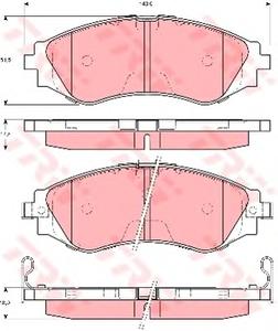 Комплект тормозных колодок, дисковый тормоз TRW GDB3216
