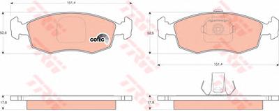 Комплект тормозных колодок, дисковый тормоз TRW GDB1443