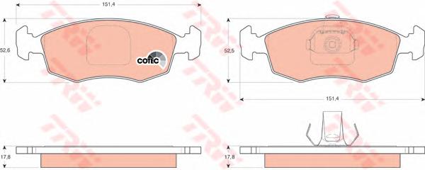 Комплект тормозных колодок, дисковый тормоз TRW