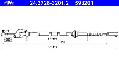 Трос сцепления ATE 24.3728-3201.2