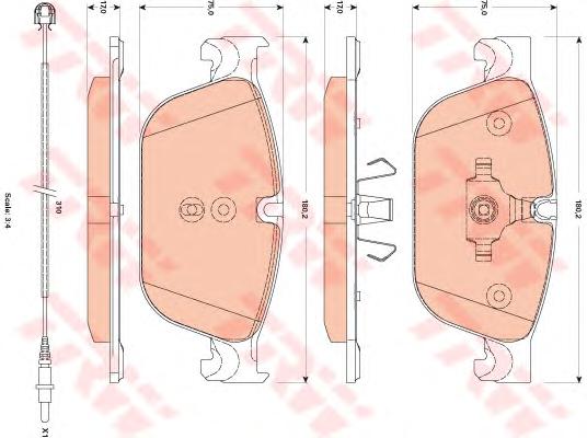 Комплект тормозных колодок, дисковый тормоз TRW