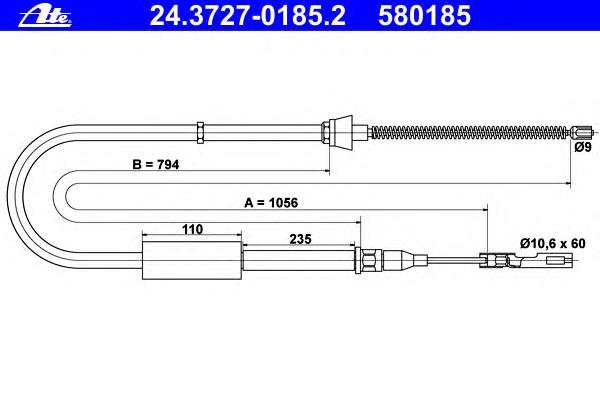 Трос ручника ATE