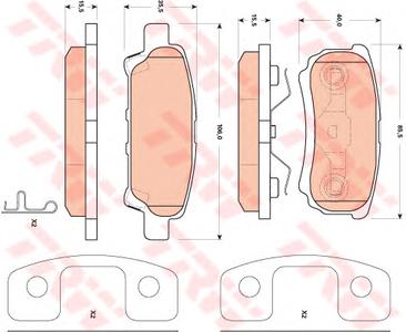 Комплект тормозных колодок, дисковый тормоз TRW GDB4143