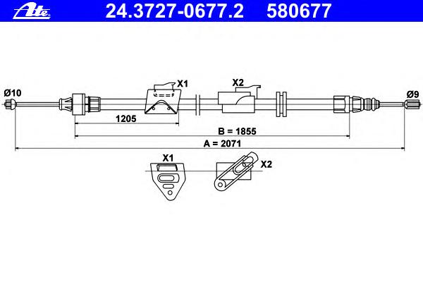 Трос ручника ATE