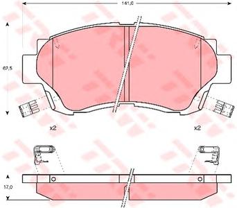 Комплект тормозных колодок, дисковый тормоз TRW GDB1142