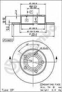 Тормозной диск BREMBO 08.9083.11