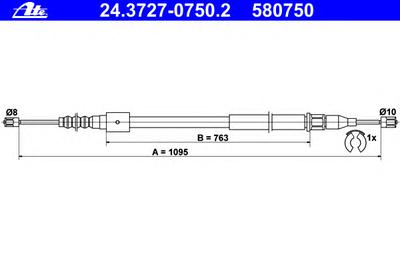 Трос ручника ATE 24.3727-0750.2