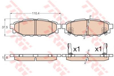 Комплект тормозных колодок, дисковый тормоз TRW GDB3568