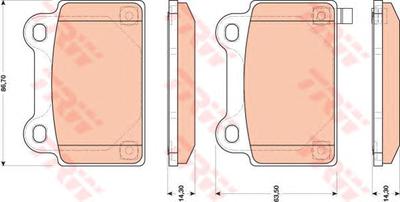 Комплект тормозных колодок, дисковый тормоз TRW GDB3488