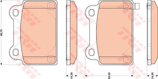 Комплект тормозных колодок, дисковый тормоз TRW