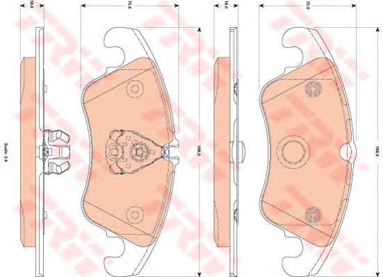 Комплект тормозных колодок, дисковый тормоз TRW