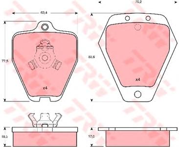Комплект тормозных колодок, дисковый тормоз TRW GDB1323
