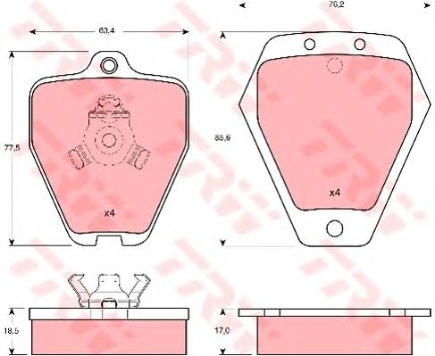 Комплект тормозных колодок, дисковый тормоз TRW
