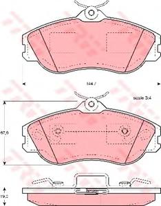 Комплект тормозных колодок, дисковый тормоз TRW GDB815