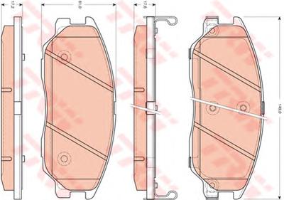 Комплект тормозных колодок, дисковый тормоз TRW GDB3412