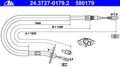 Трос ручника ATE 24.3727-0179.2