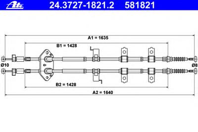 Трос ручника ATE 24.3727-1821.2