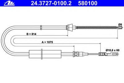 Трос ручника ATE 24.3727-0100.2