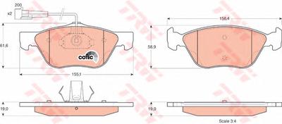 Комплект тормозных колодок, дисковый тормоз TRW GDB1212