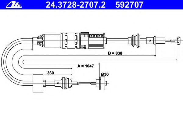 Трос сцепления ATE